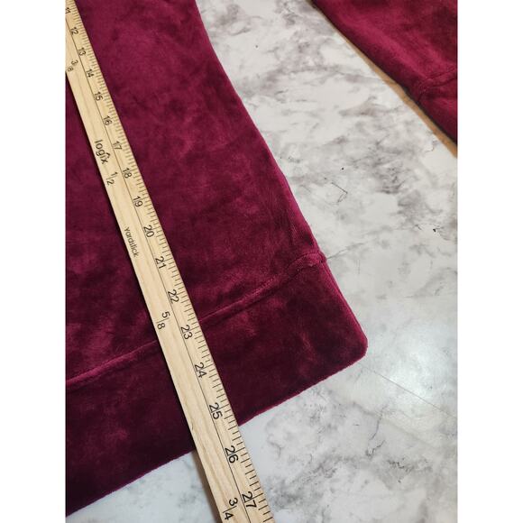 Karen Scott Women's Burgundy Sport Velour Crew Neck Pullover‎ Sweatshirt Size L - Picture 7 of 7